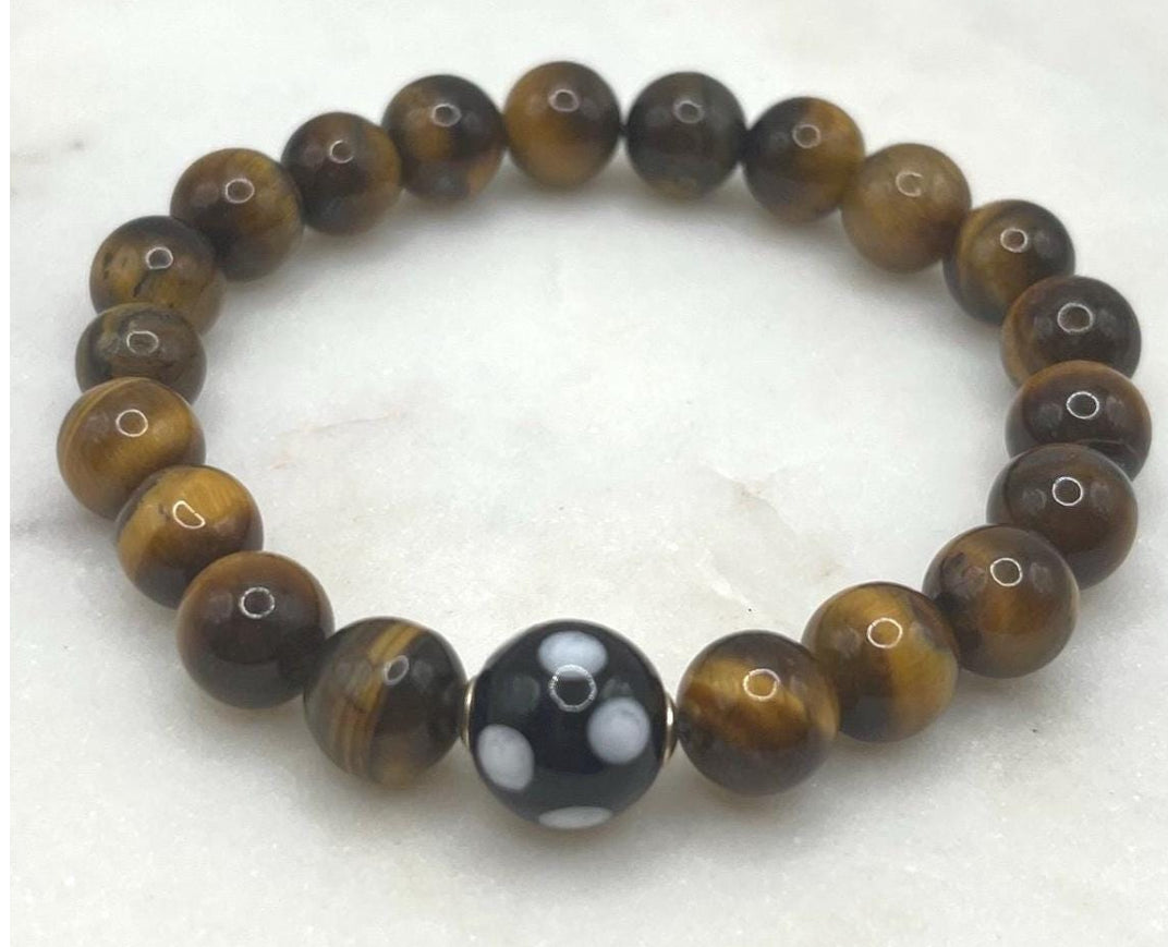 Tigers Eye Conta di Ojo Stretch Bracelets