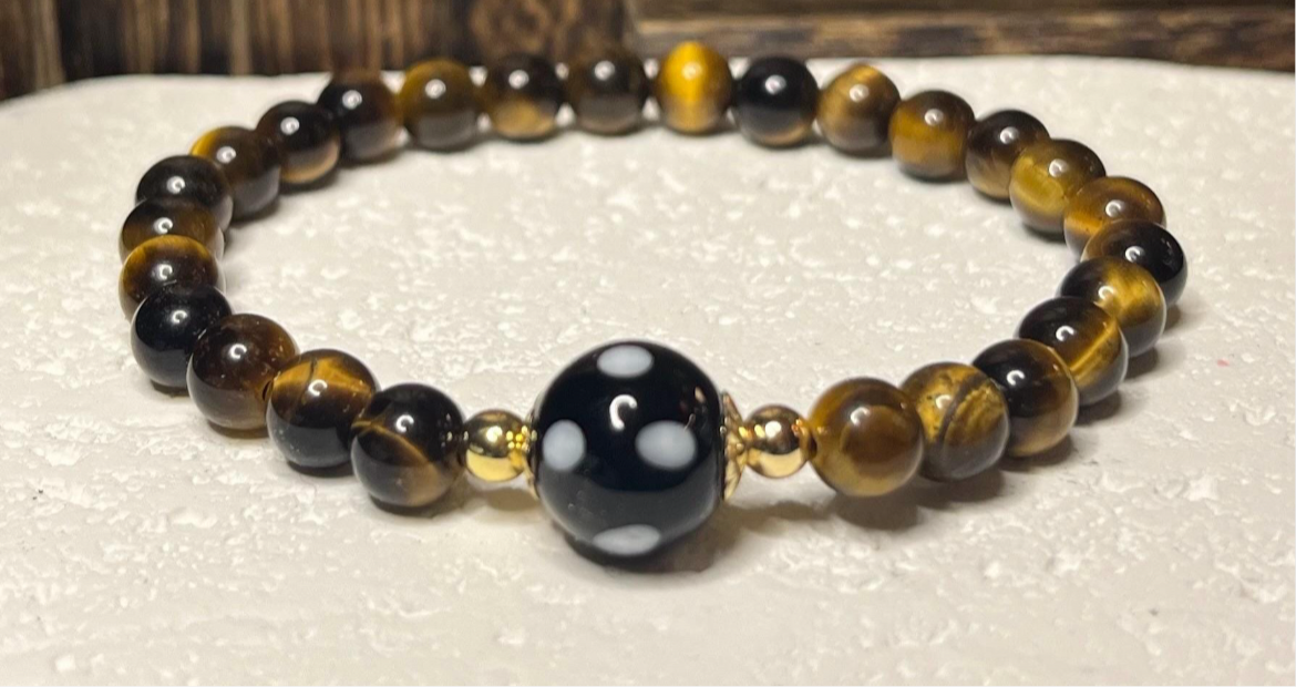 Tigers Eye Conta di Ojo Stretch Bracelets