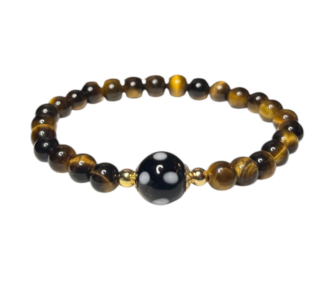 Tigers Eye Conta di Ojo Stretch Bracelets