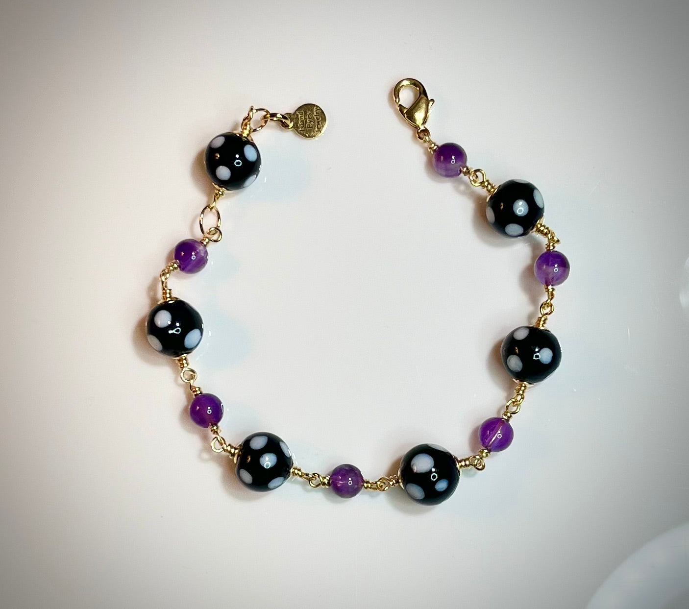 Amethyst Conta di Ojo Bracelet l February Birthstone