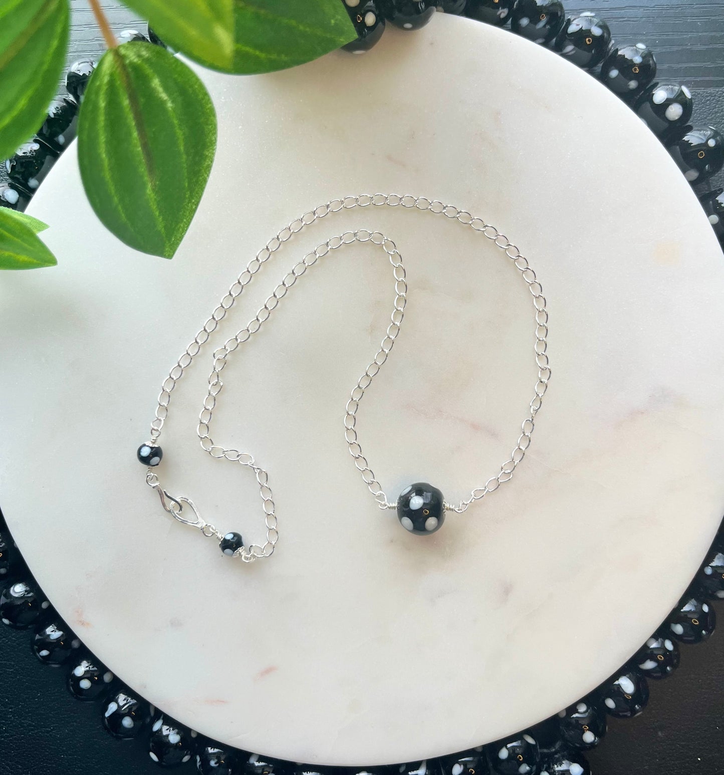 Silver Conta di Ojo Necklace