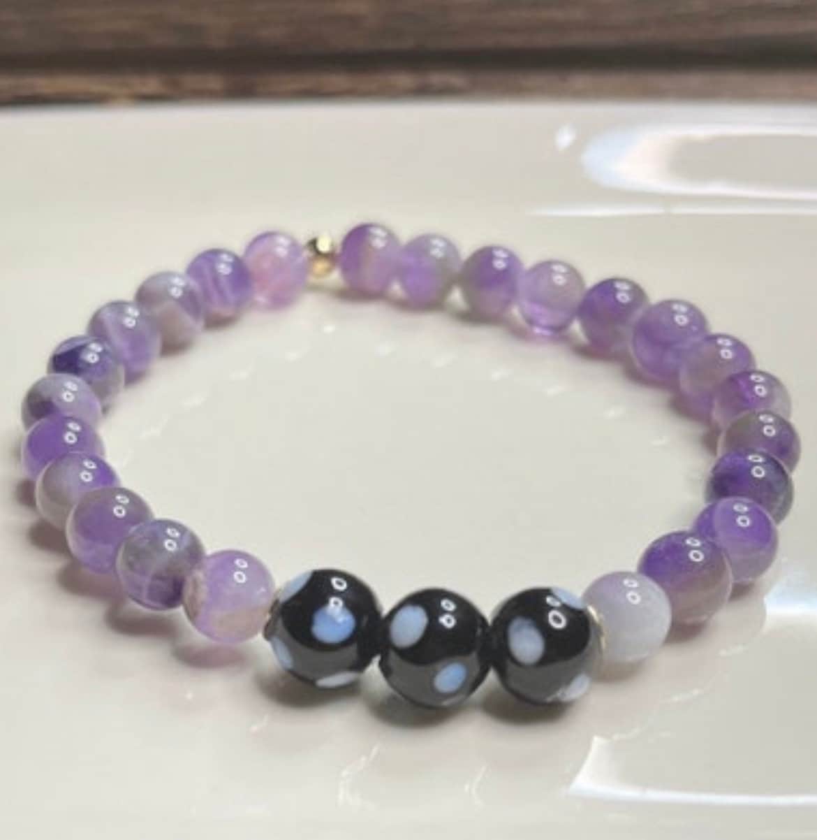 Gemstone Conta di Ojo Stretch Bracelets