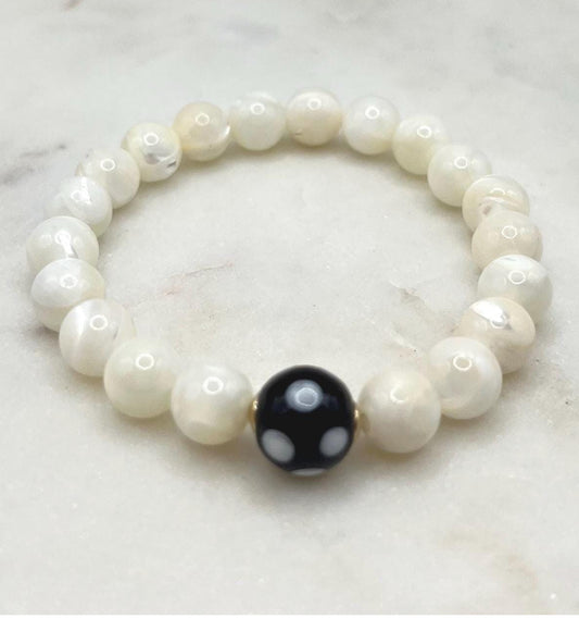 Pearl Conta di Ojo Stretch Bracelets