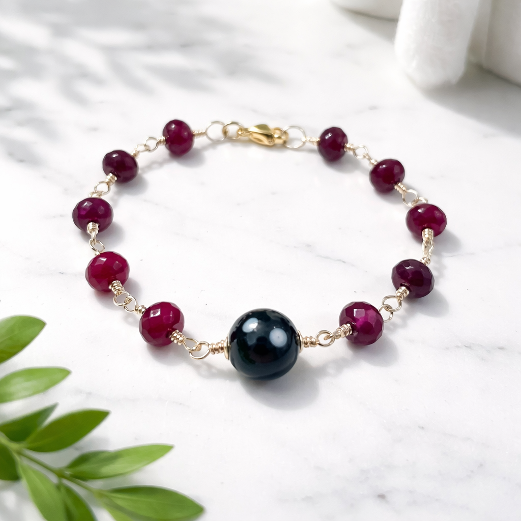 Conta di Ojo Bracelet – Gold Filled or .925 Sterling Silver with Custom Gemstone Options 🧿✨