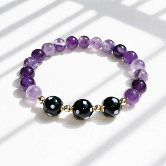 Amethyst Conta di Ojo Stretch Bracelet