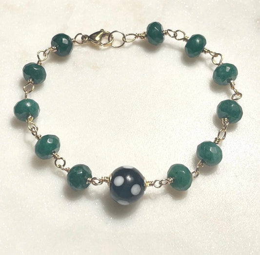 Emerald Conta di Ojo Wired Bracelets