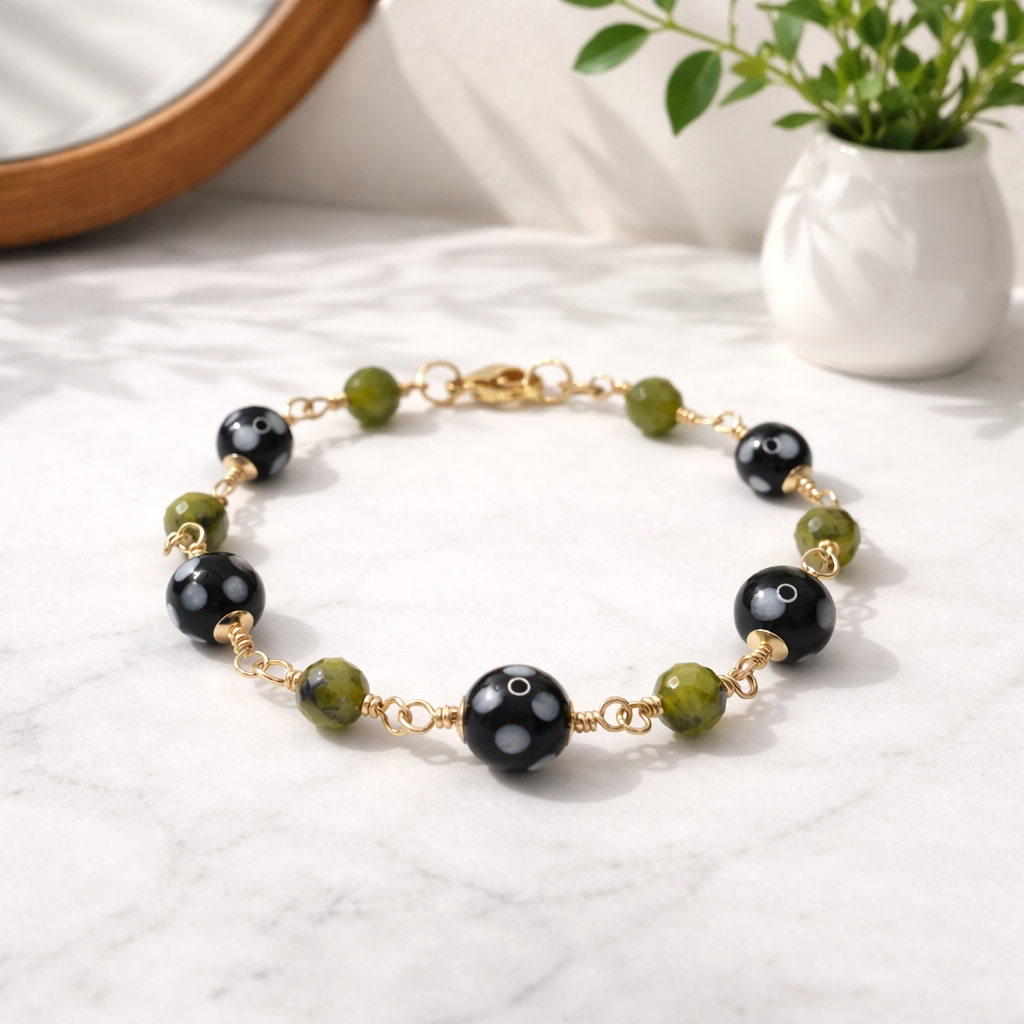 Conta di Ojo Bracelet – Gold Filled or .925 Sterling Silver - Custom Gemstones🧿✨