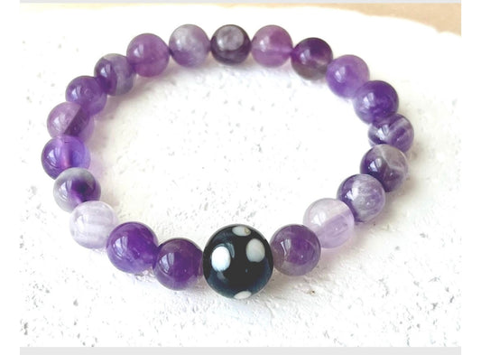 Amethyst Conta di Ojo Stretch Bracelets