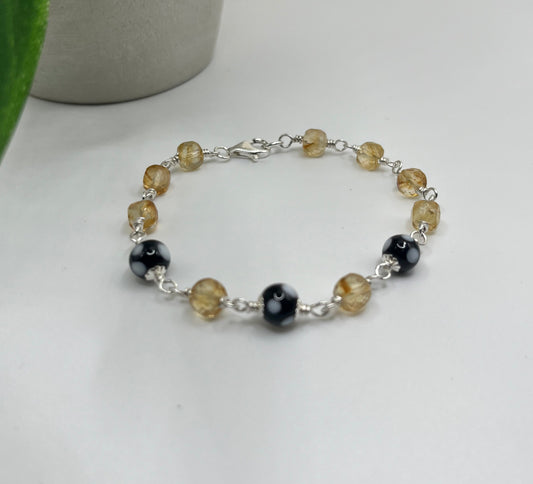Citrine Conta di Ojo  Wired Bracelets
