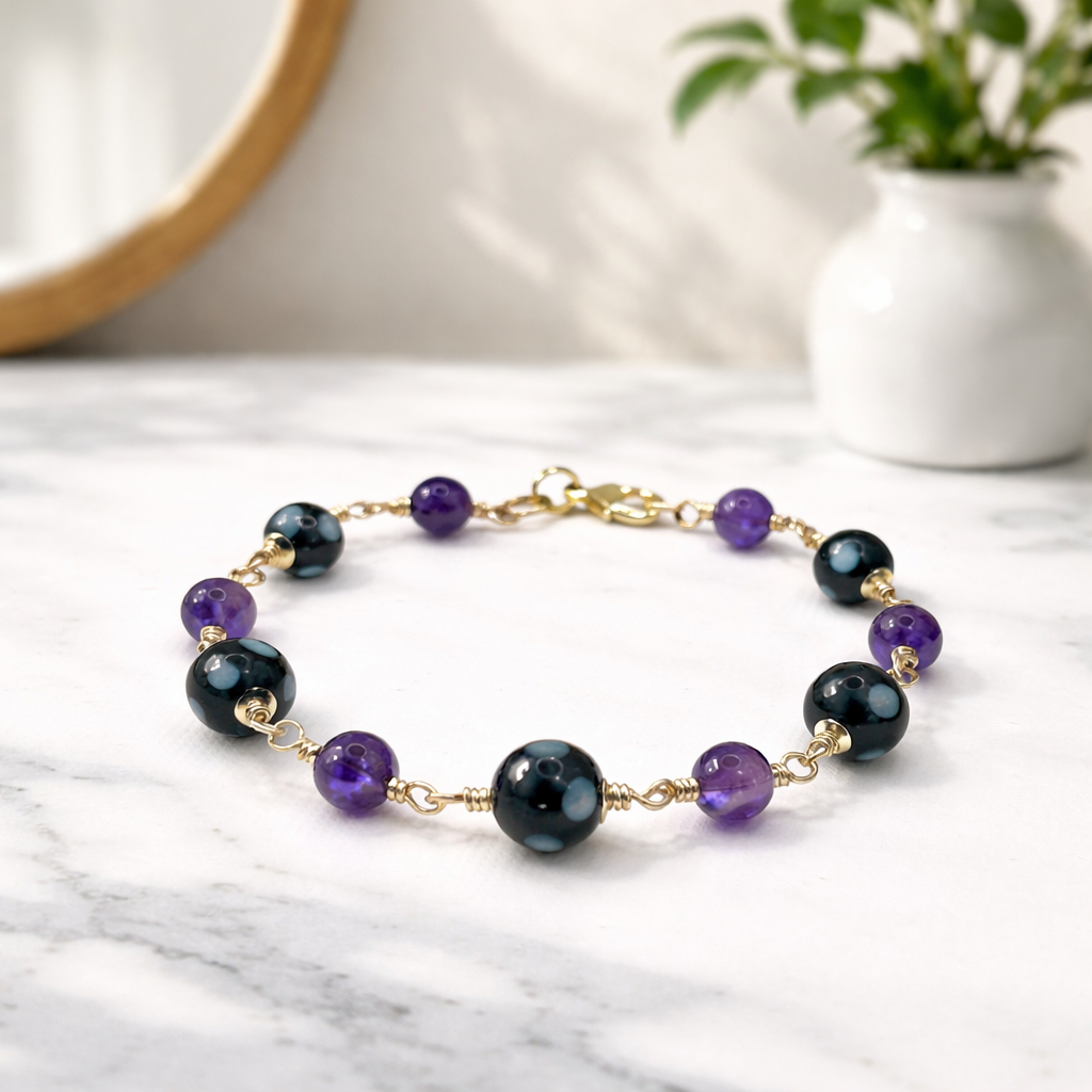 Conta di Ojo Bracelet – Gold Filled or .925 Sterling Silver - Custom Gemstones🧿✨