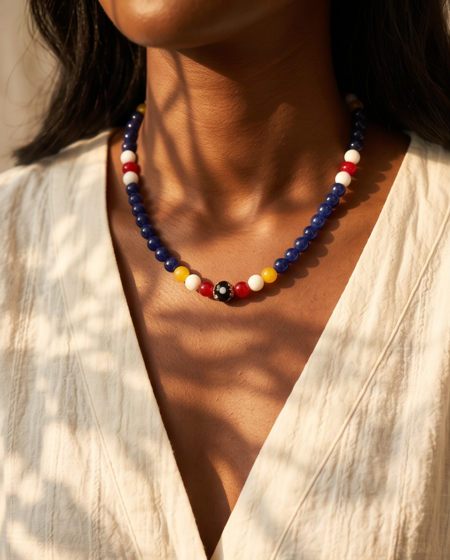 Cabo Verde Conta di Ojo Flag Necklace 🧿✨