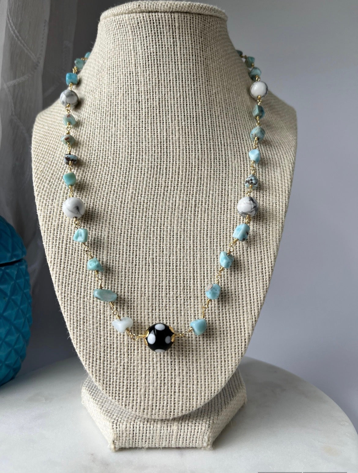Cape Verdean Conta di Ojo Cabo Verde Flag Beaded Necklace 🧿✨
