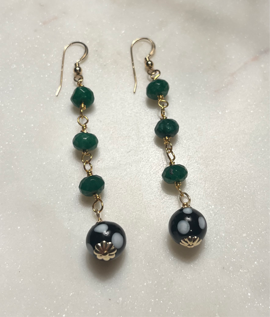 Emerald Green Conta di Odjo Earrings