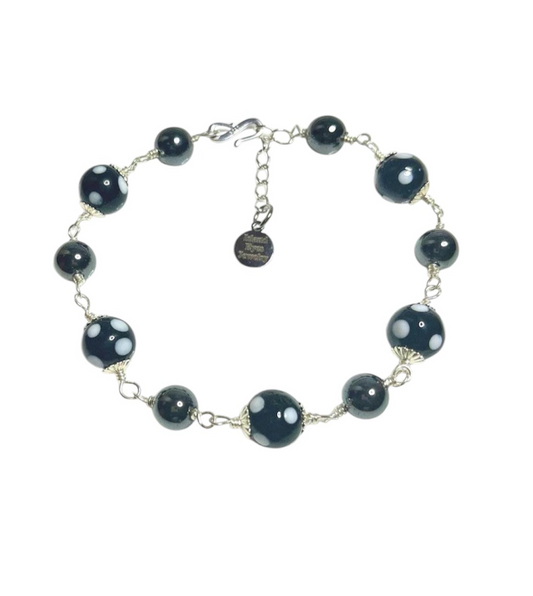 Hematite Conta di Ojo Bracelet