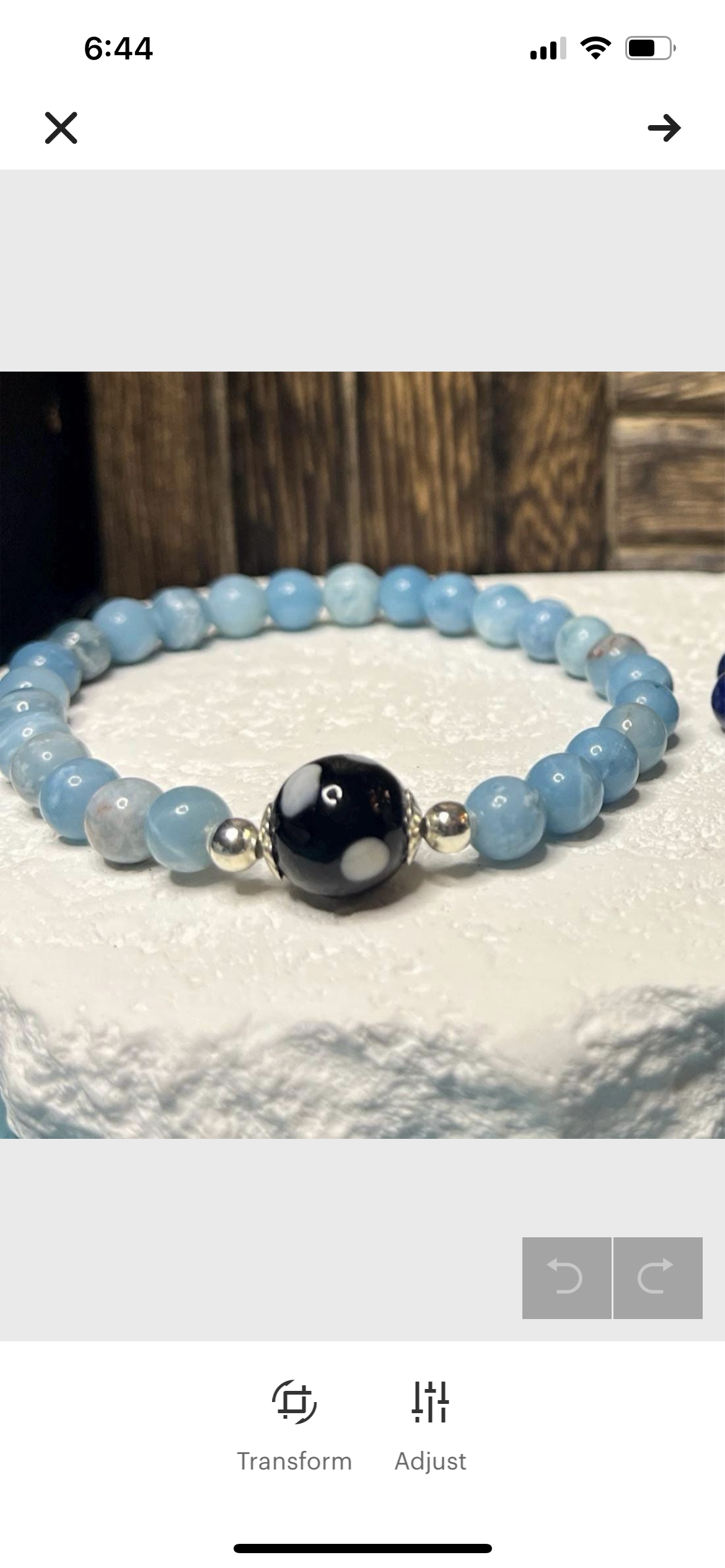 Larimar Conta di Ojo Stretch Bracelet