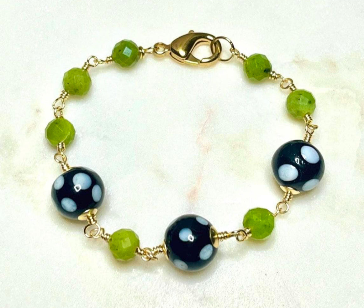 Canadian Jade Conta di Ojo Bracelet