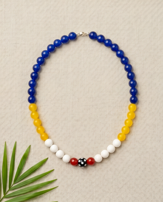 Cape Verdean Conta di Ojo Cabo Verde Flag Beaded Necklace 🧿✨