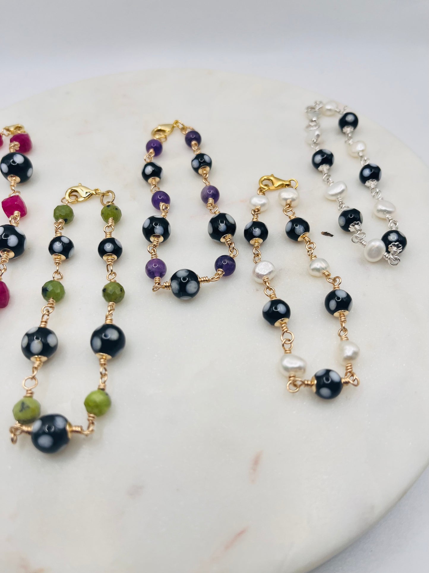 Conta di Ojo Bracelet – Gold Filled or .925 Sterling Silver - Custom Gemstones🧿✨