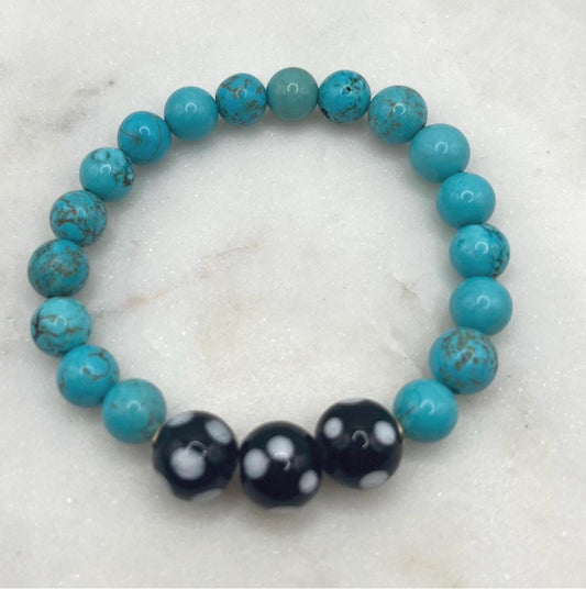 Turquoise Conta di Ojo Stretch Bracelets