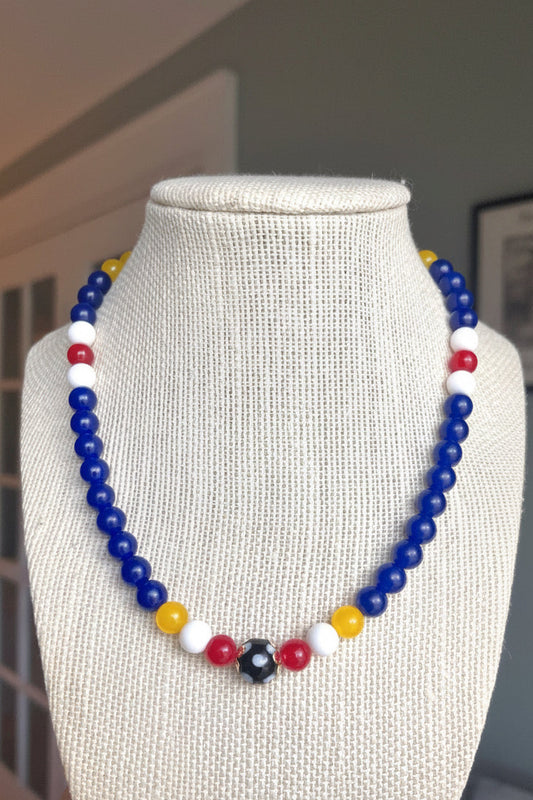 Cabo Verde Flag Conta di Ojo Beaded Necklace 🧿✨