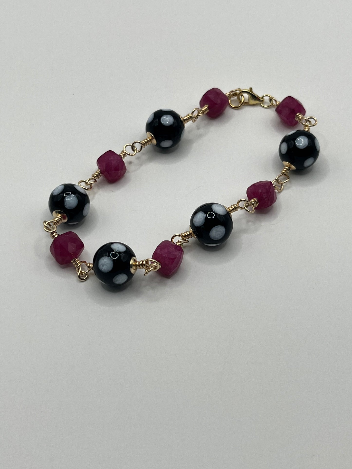 Pink Tourmaline Conta di Ojo Bracelet