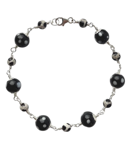 Tibetan Dzi Conta di Ojo Bracelet