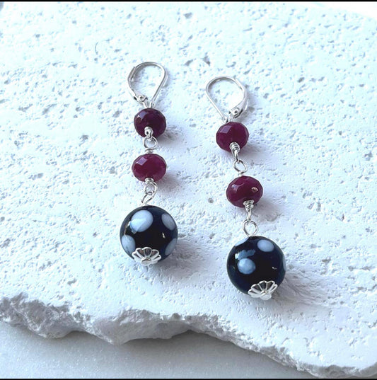 Pink Ruby Conta di Odjo Earrings