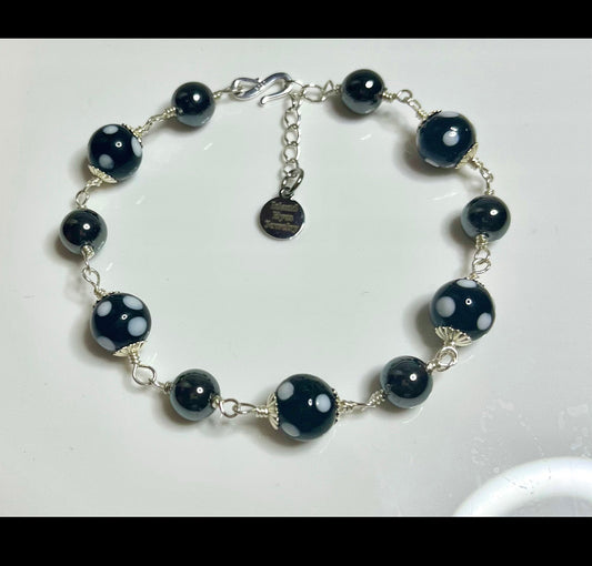 Hematite Conta di Ojo Bracelet