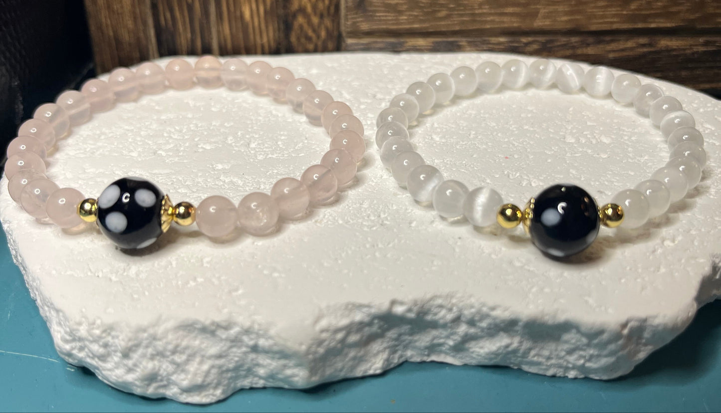 Gemstone Conta di Ojo Stretch Bracelets