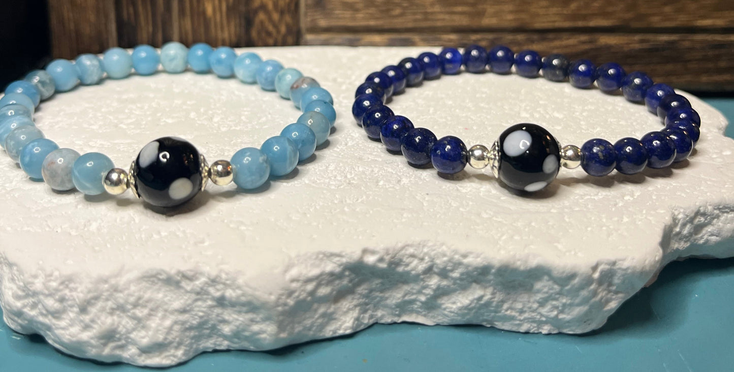 Gemstone Conta di Ojo Stretch Bracelets